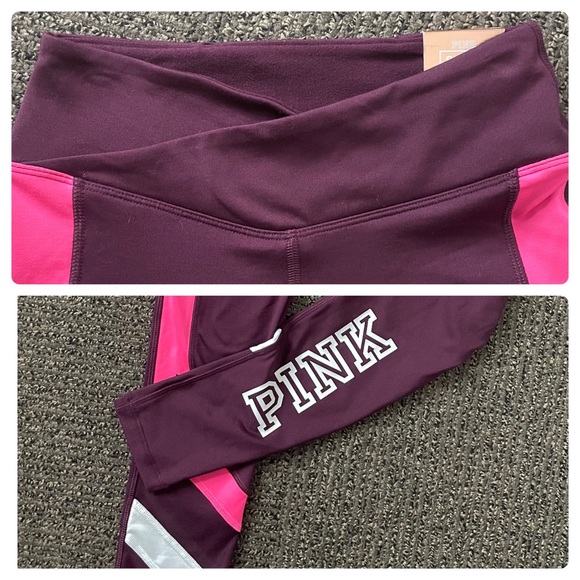 Victoria's Secret Pink Cozy Fleece Lined Leggings Luscious Plum Hot Pink XS - Picture 4 of 9